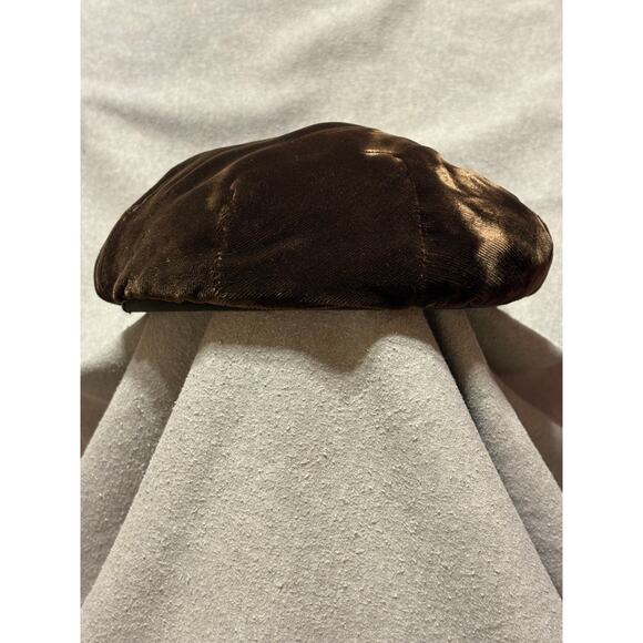 Vintage 1950s Brown Velvet Beret Golden Falcon Eastern Airlines Play Toppers EUC - Picture 3 of 5